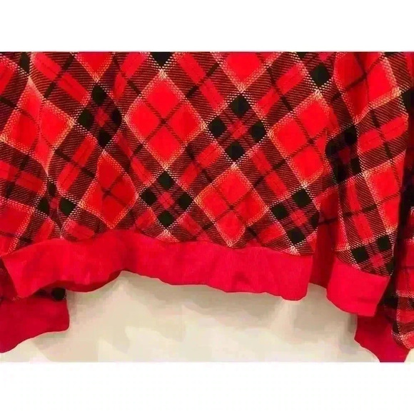 Cato Plus Christmas Plaid Lightweight Hooded Tunic, 22/24W - Picture 3 of 5